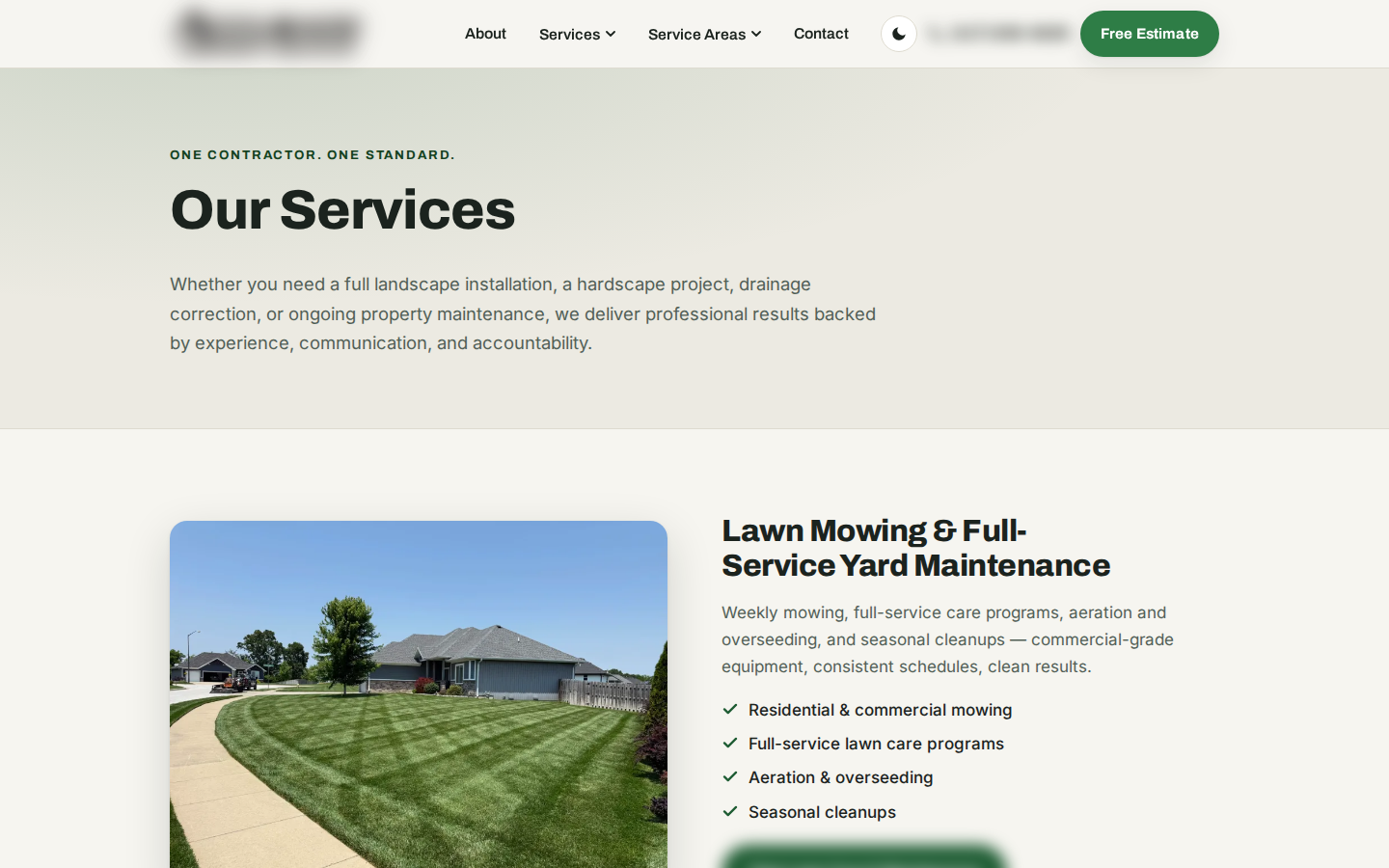 Services page